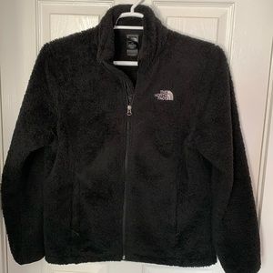 The North Face Womens zip up fuzzy jacket Lg